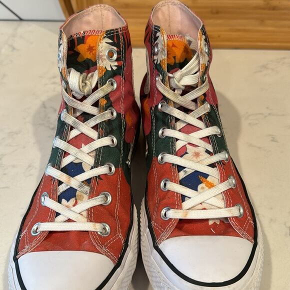 Converse CTAS LIFT HI STRAWBERRY JAM WHITE BLACK platform tropical print size 8 - Picture 8 of 16